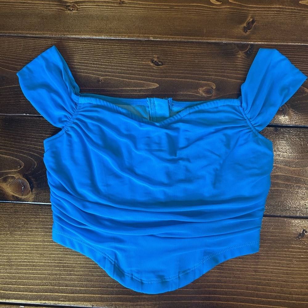 Women’s Blue Mesh Corset Top